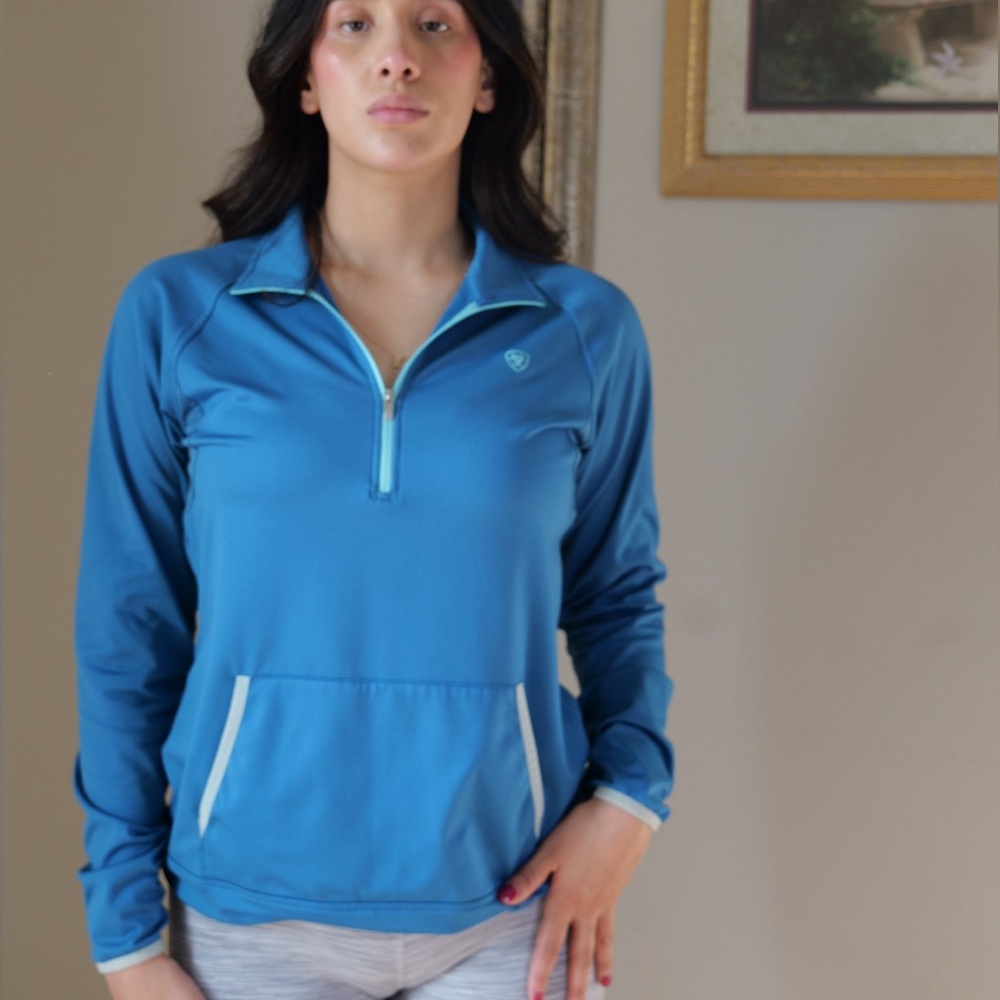 Ariat Women's AriatTek Cold Series 1/4 Zip Fleece Lined Pullover in Blue